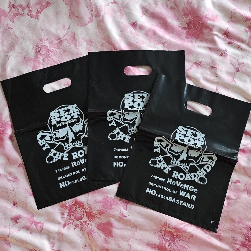 Sexpot Revenge Tokyo Visual Kei Black Graphic Shopping Bags